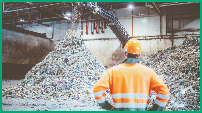 person looking at a lot of waste in their company and figuring out ways to turn it into profit